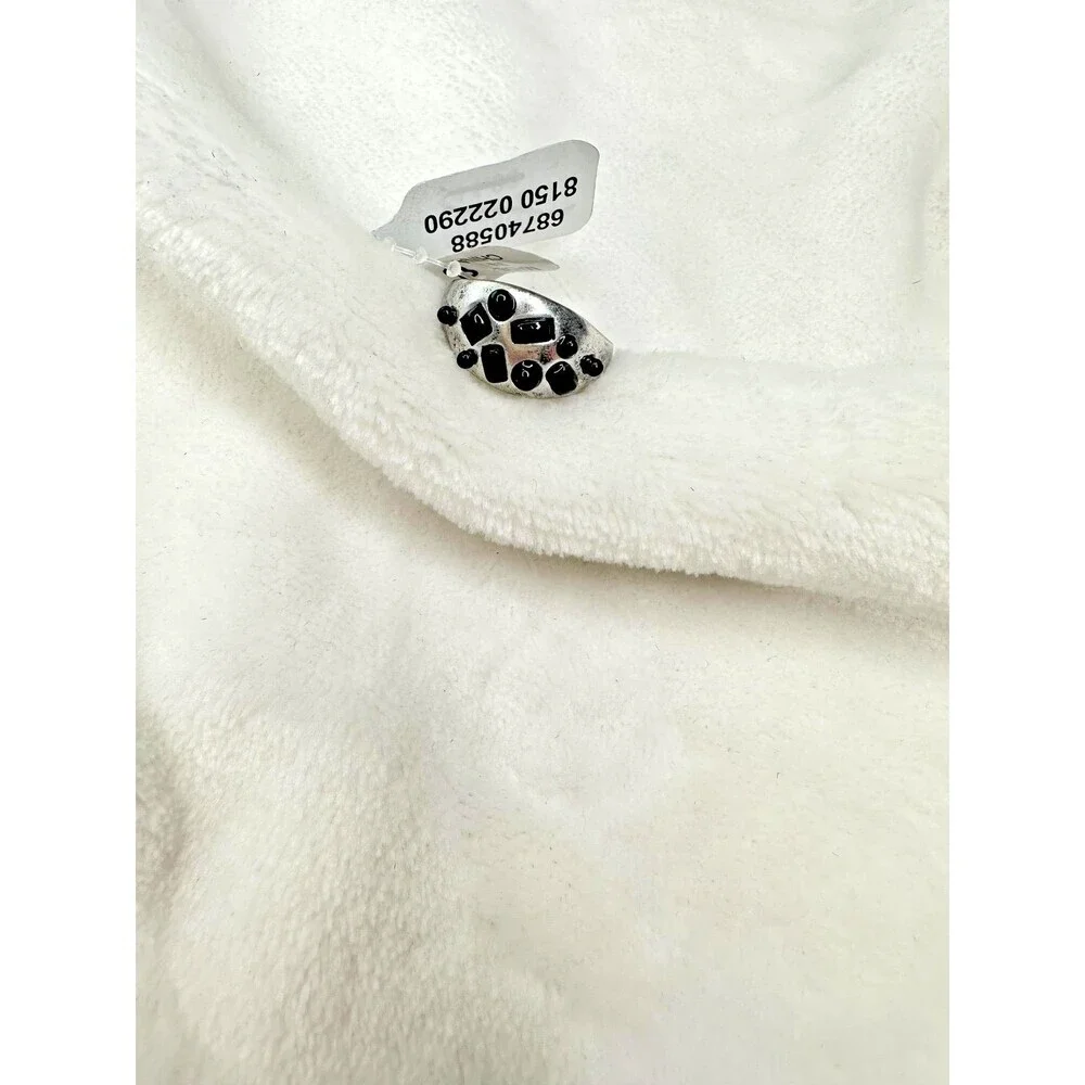 NEW Free People Pixie Promo Ring Chunky Statement Ring Black Stone Modern Size 8